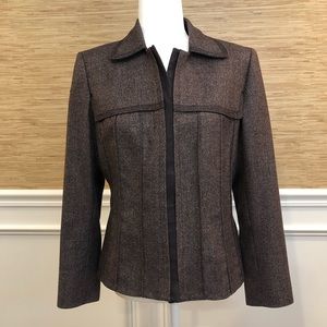 Nipon Boutique brown tweed dress jacket coat 8P